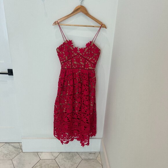 Self-Portrait Azaelea Lace Flared Sleeveless Midi Size 4 - Picture 1 of 4